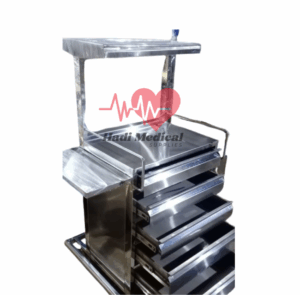 Premium Stainless Steel Crash Cart / Emergency Trolley